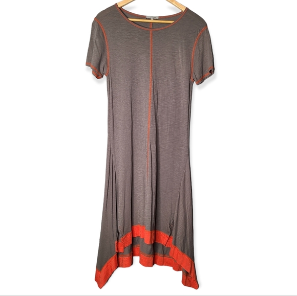 Lisa Todd Dresses & Skirts - Lisa Todd Luxury Pima Cotton Topstitch Handkerchief Hi Lo Hem Dress